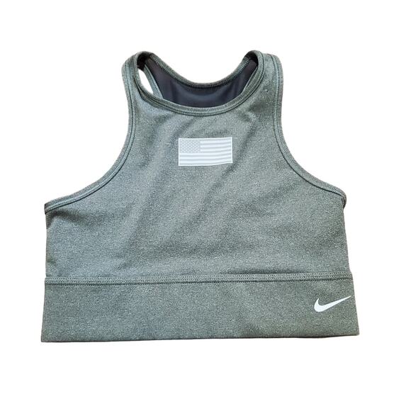 Nike US Flag Everything Sports Bra Grey Women's Size Small Racerback Activewear - Picture 1 of 9